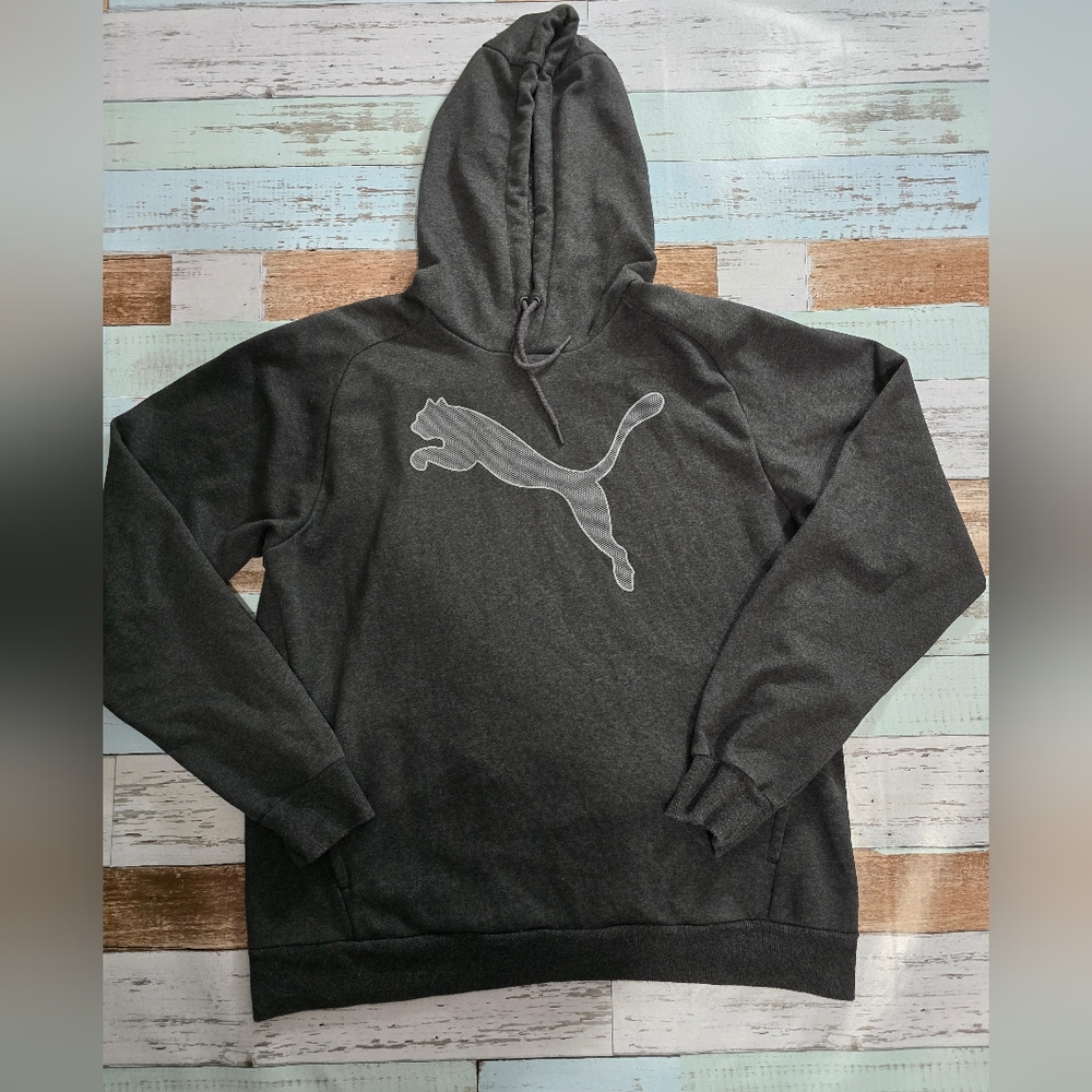 Puma Men’s Dark Gray Pullover Hoodie - Classic Logo